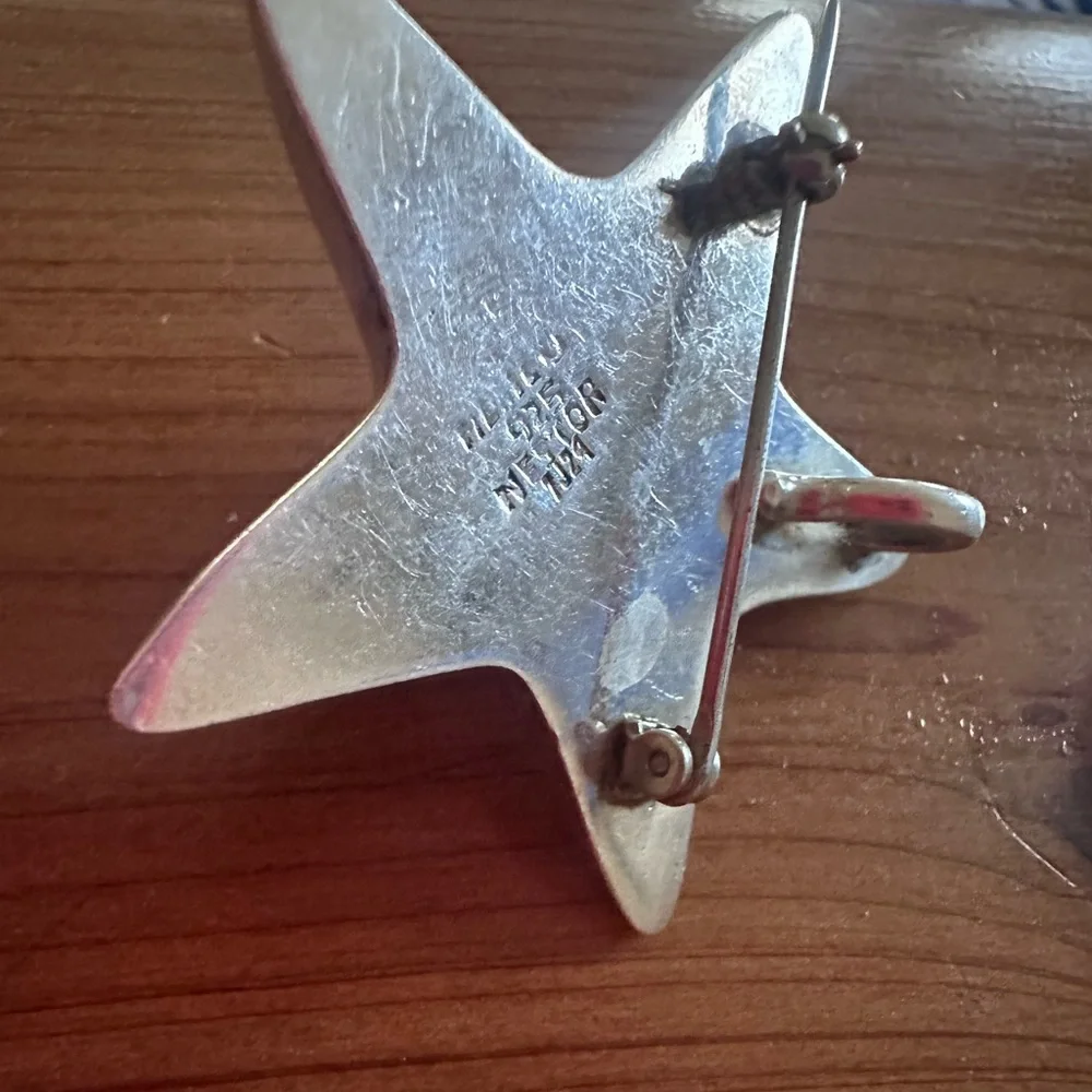 RARE Nestor Star Vintage Sterling Silver Pendant Pin 1980s